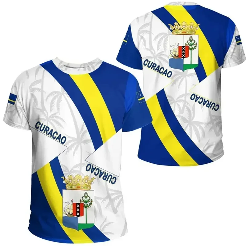 NONE Curacao Republik T-Shirt Sommer Männer Curacao Flagge T-Shirts Street Sportswear Männer Frauen Gym Tops Kurzarm T-Shirts Kleidung 4