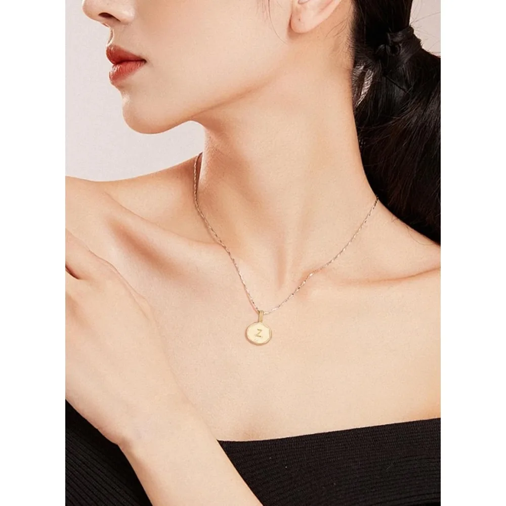 10Pcs Letter Z Charms Round Alphabet Pendant Charms Alphabet Pendant with Hole for DIY Bracelet Necklace Pendants Earring