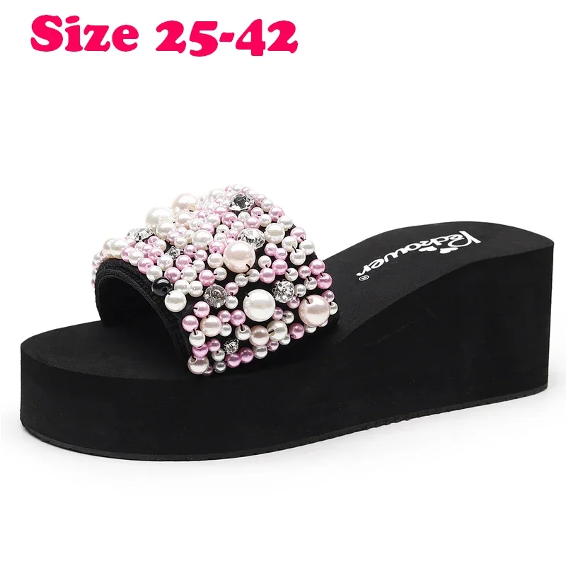 Women Sandals Shoes Summer Beading Platform Sandals Ladies Casual Gladiator Sandals Plus Size women flip flops women slippers