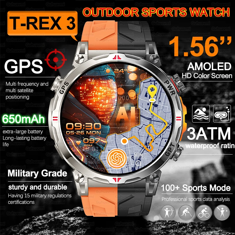 

Military Grade Precision GPS Position Smartwatch Metal Body Men Altitude Barometer Compass 3ATM Waterproof Swim Sport smartwatch