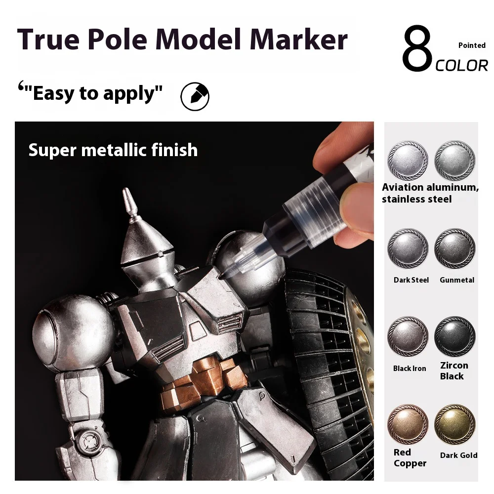 1 Pcs Metallic Acrylic Paint Pens Create Art on Multiple Surfaces 0.1mm Pen Tip for Toy Model Model Touch-Up Painting For Gift