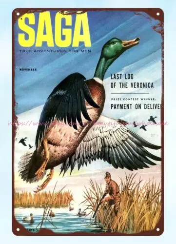 home decor accessories shop Saga 1953 DUCK HUNTING metal tin sign