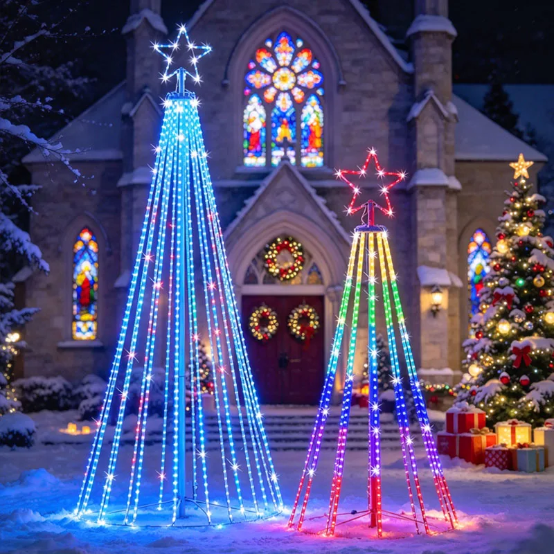 Waterfall Star Lights LED Christmas Tree Lightshow String Outdoor Colourful Multicolor for Garden Yards Wedding Party Decoration