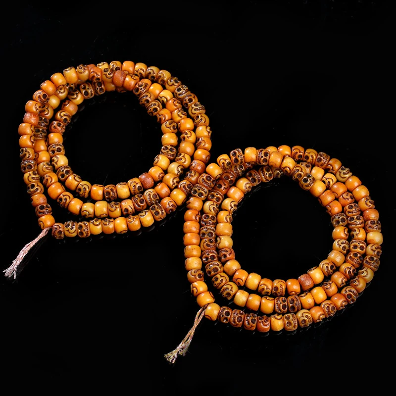 Reconstituted Yak Bone 108 Pieces Buddha Plain Semi-Finished Loose Beads