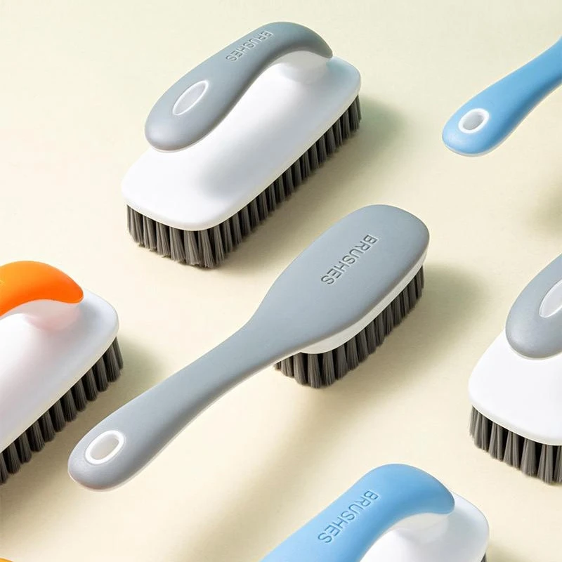 1 Set Household Cleaning Brush Soft Bristle Laundry Brush Long Handle Shoe Brush Clothes Scrub Brush Portable Washing Brush
