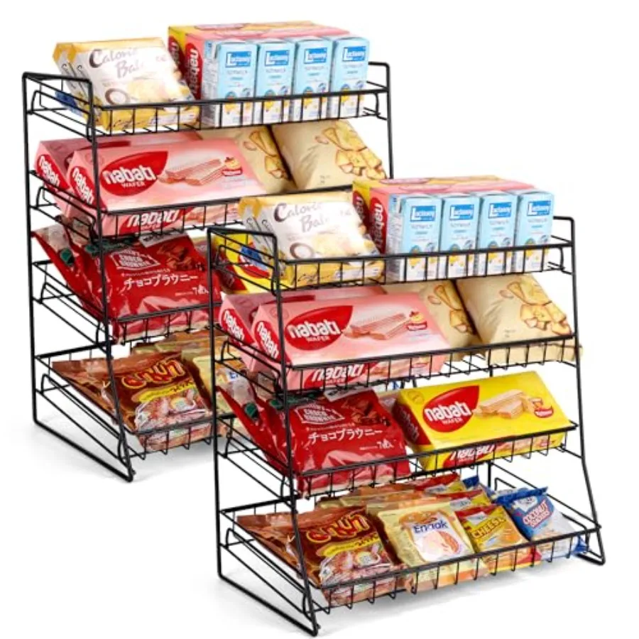 

2 упаковки, стойка для конфет, обновленная металлическая стойка для закусок 2025 года, подставка для закусок, органайзер для закусок для столешницы, кухни и магазинов