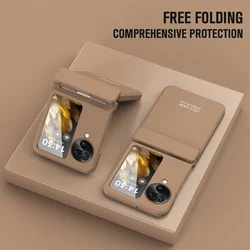 Luxury Foldable Shockproof Skin Feel Plain For Oppo Find N2 Flip Cover Fashion for Oppo Find N2 N3 Flip 5G Hinge Protection Case