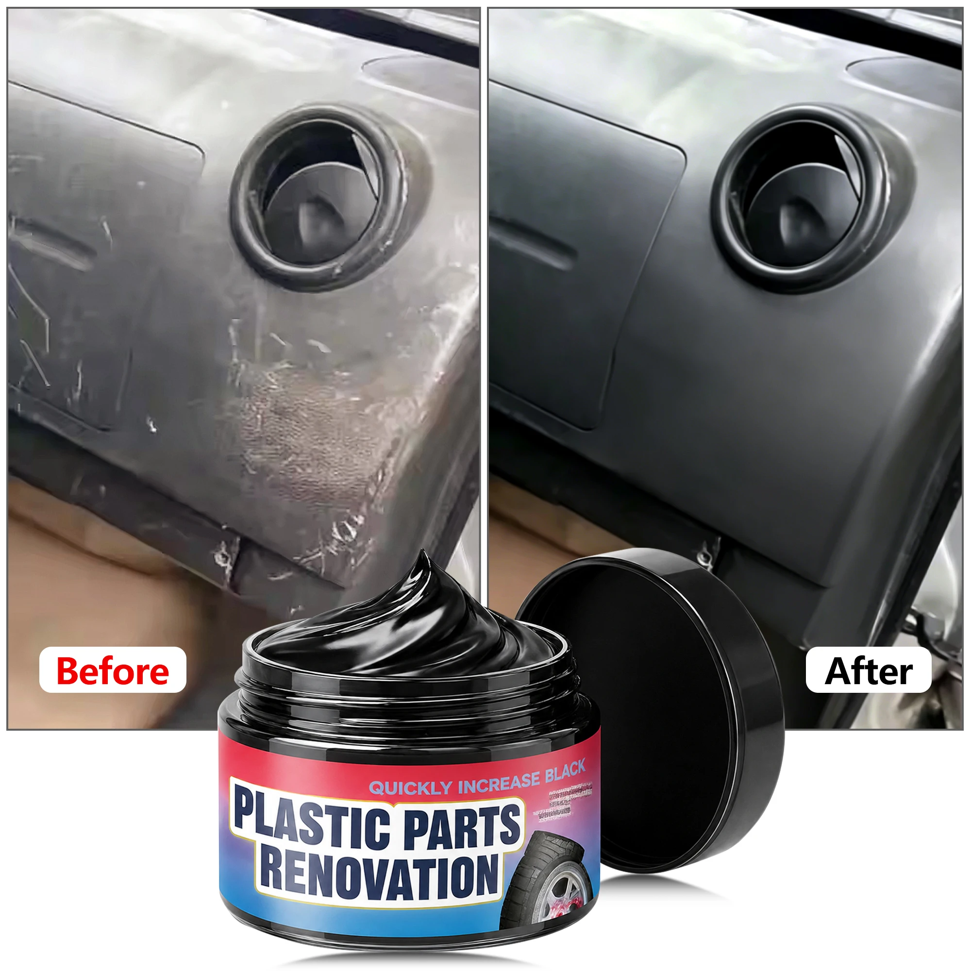 B1279 Car Interior Plastic Leather Scratch Repair Paste Auto Polishing Wax Repair Anti-Aging Paste Tires Seats Steering Wheel