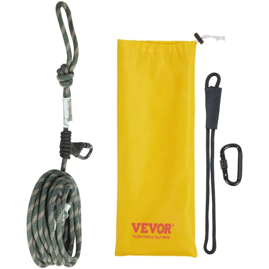 

Tree Stand Safety Rope 30 ft 91.44 m Treestand Lifeline Rope 30KN Breaking Tension 0.6'' Hunting Safety Line with Prusik Knot