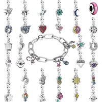 925 Silver Me Series Pendant Sparkling Moon Four Leaf Clover Heart Stars Mini Dangle Charm Fit Pantaro Original Bracelet Jewelry