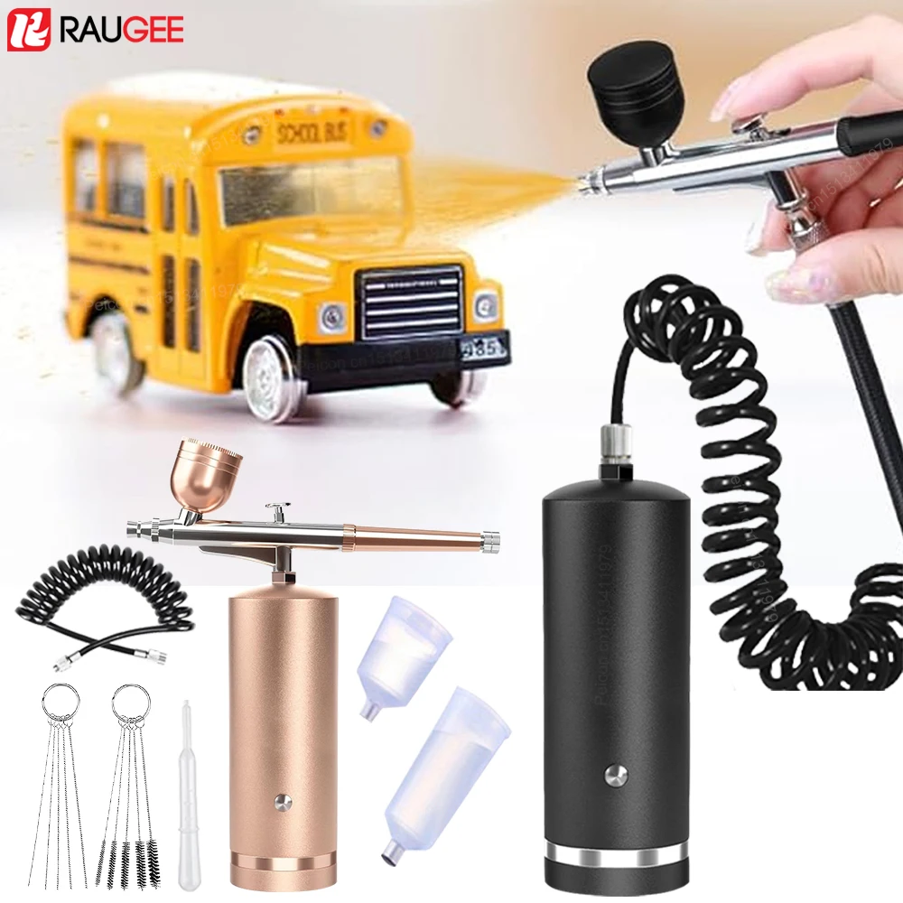 Airbrush Nail With Compressor Portable Air Brush For Nails Art Model Paint Painting Mini Wireless Modeling Spray Gun Compressor