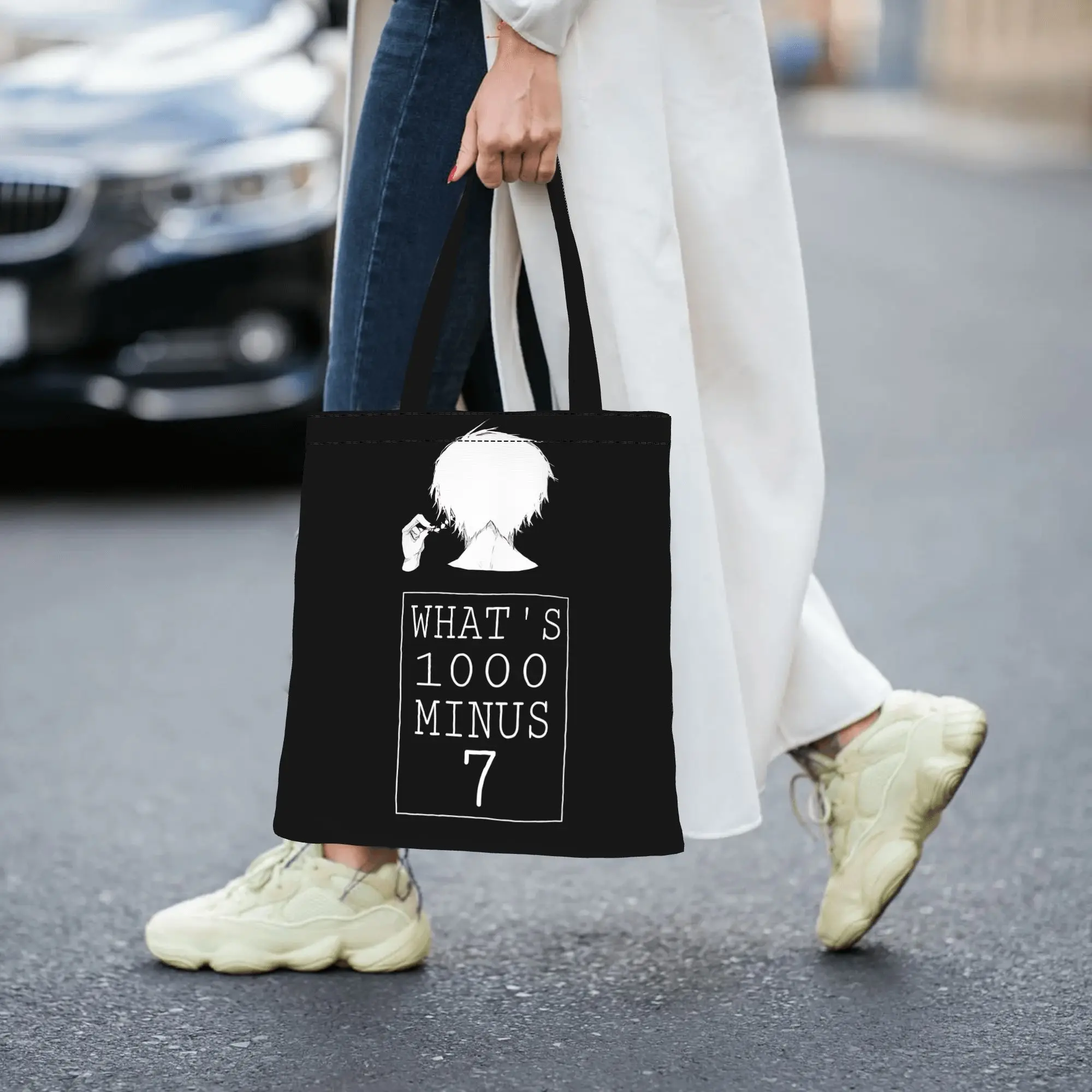 Customized Halloween Tokyo Ghoul Kaneki Women's Bag Campus Handbag Large Capacity  Canvas Tote Bag Foldable Chic Pattern
