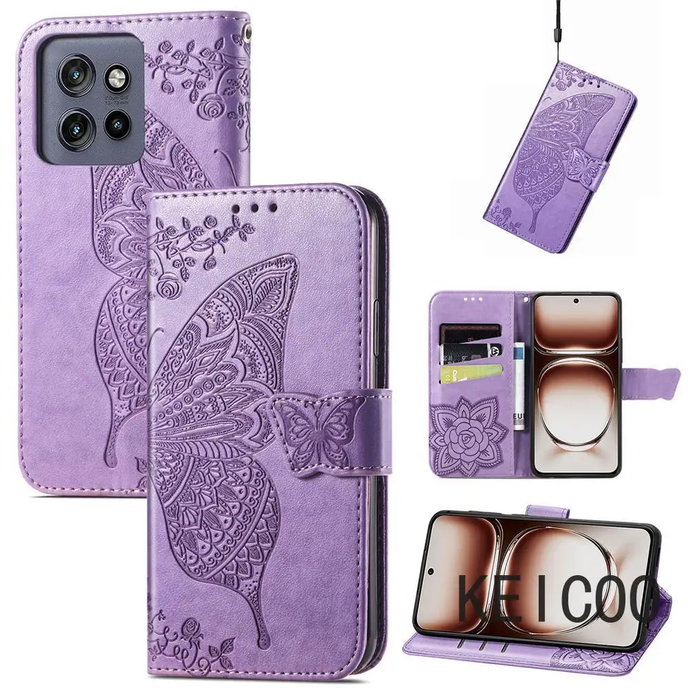 Wallet Shell for Motorola Moto Edge G35 G55 50 Neo 50Neo G 35 55 Pattern Butterfly Leather Multifunction Case Non-slip Covers