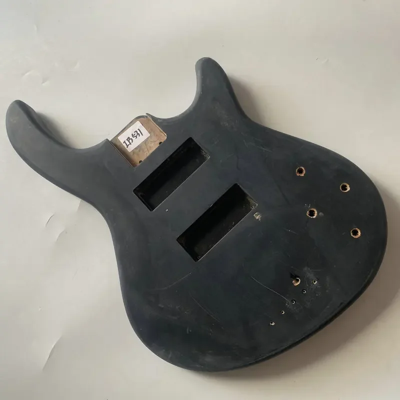 

IB531 Matte Black Color Custom Bass Body in Solid Wood HH Pickups Active Damages and Surface Dirty Replac or DIY Right Hand