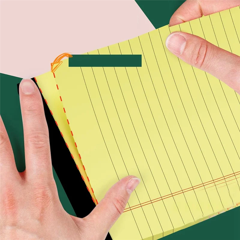 وسادات صفراء 5X8 دفاتر ملاحظات، 8 عبوات من وسادات الملاحظات الصغيرة 5X8 لوحة مذكرة مثقوبة مسطرة للكلية للعمل متينة وسهلة الاستخدام
