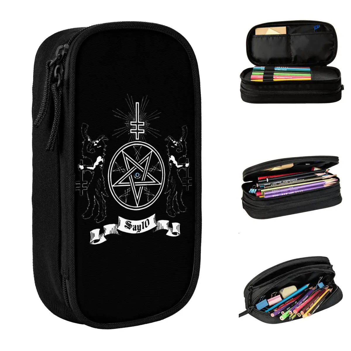 Singer Marilyn Manson Gothic Fans Pencil Cases Lovely Pen Holder Bags Kids Large Storage Office Gifts Pencilcases