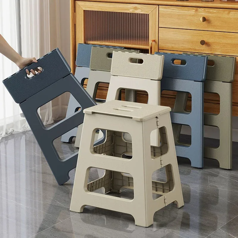 Small Plastic Bathroom Chair Elderly Children Portable Space Saving Designer Stool Makeup Foldable Tabouret Trendy Furniture