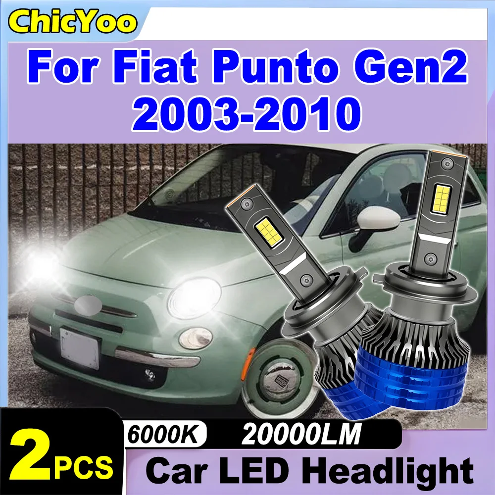 

2X High Power 20000LM LED Headlights Front Headlamps 3570 CSP Chips For Fiat Punto Gen2 2003 2004 2005 2006 2007 2008 2009 2010
