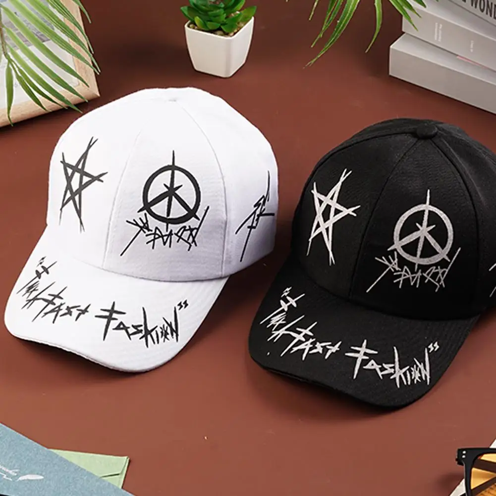 Fashion Graffiti Baseball Cap Sunshade Hip Hop Students Summer Hat Spring Cotton Women Leisure Adjustable Duck Men Tongue C H6C2