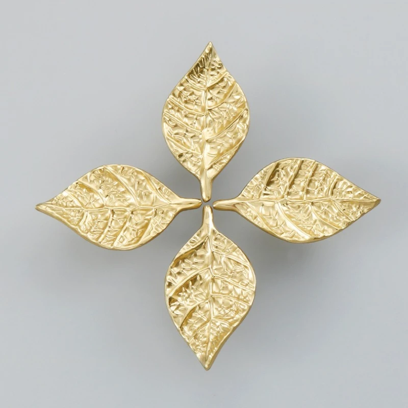 Solid Brass Kinds of Leaf Shape Handle Kitchen Cupboard Cabinet Door Knob Drawer Pulls Decor Furniture Handles Hardware Handle