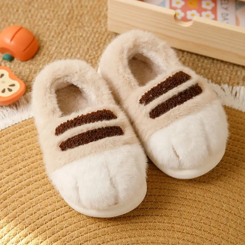 Neue Flauschige Katzenpfoten-Hausschuhe für Damen, Warme Winter-Pantoffeln, Lustige Flauschige Tierpfoten-Innenschuhe – Detail 30