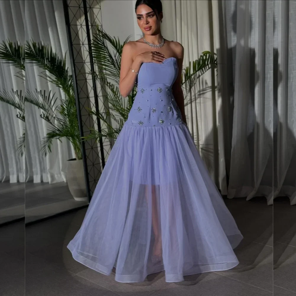 

Customized Classic Net Pleat A-line Sweetheart Midi Dresses Bespoke Occasion Dresses Exquisite Modern Style Pastrol Unisex Chine