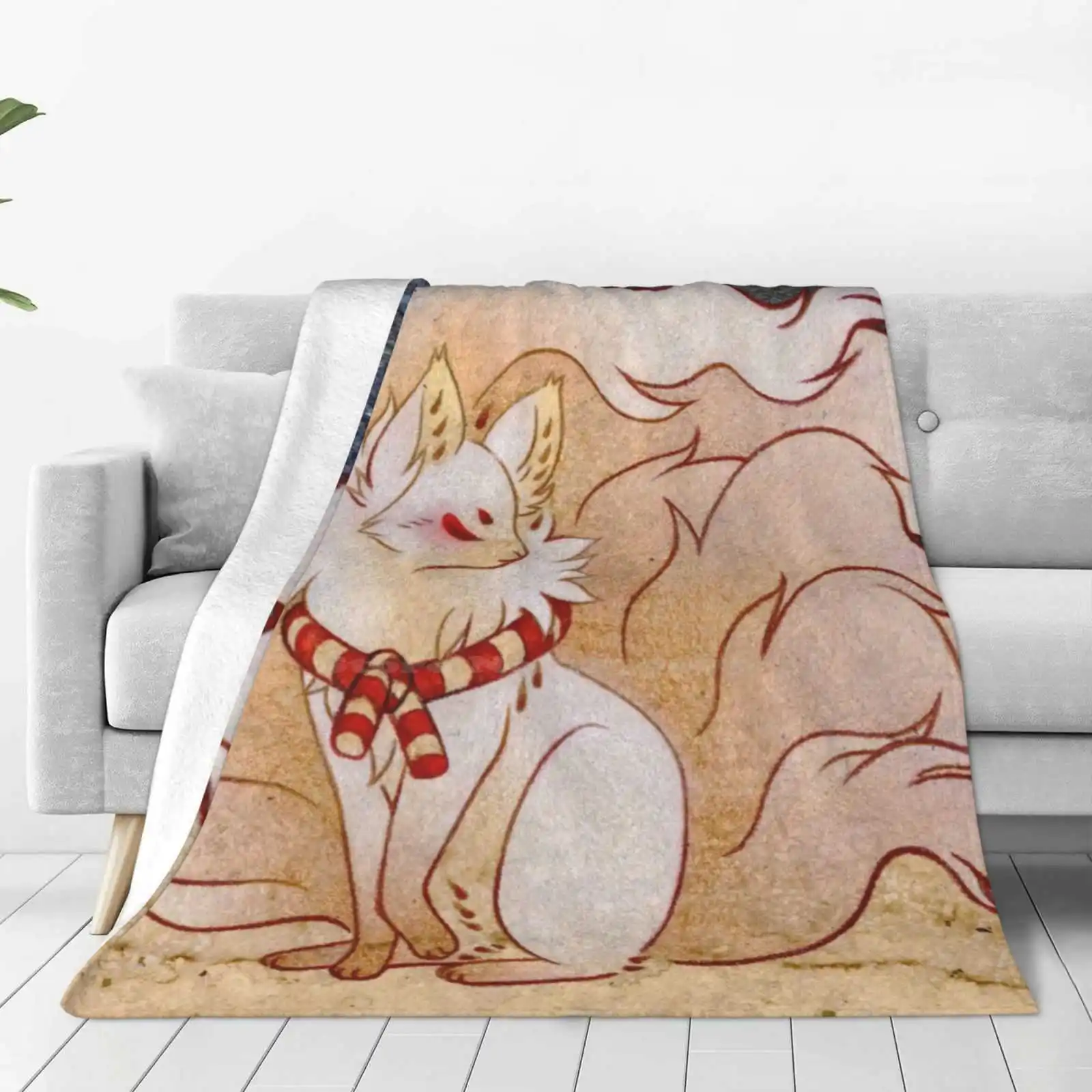 The Celestial Spirit-Yokai Creative Design Light Thin Soft Flannel Blanket Yokai Animal Spirit Ghost Celestial Ninetails Nine