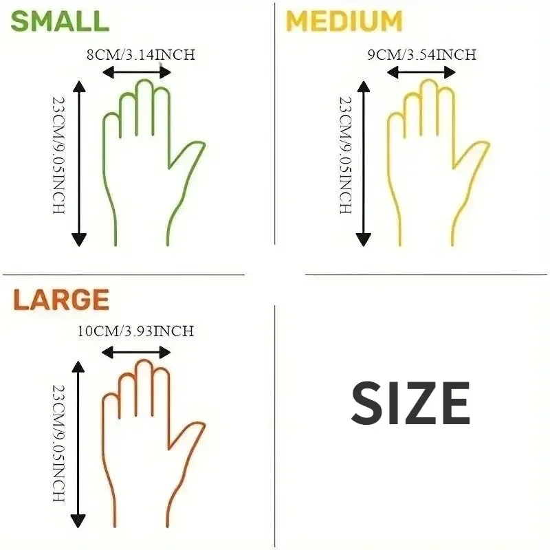 Одноразовые перчатки из ТПЭ, 100 шт. — без латекса/порошка, сверхпрочные и мягкие для кухни, ванной комнаты, бытовой чистки, перевязки продуктов питания (S/M/L)