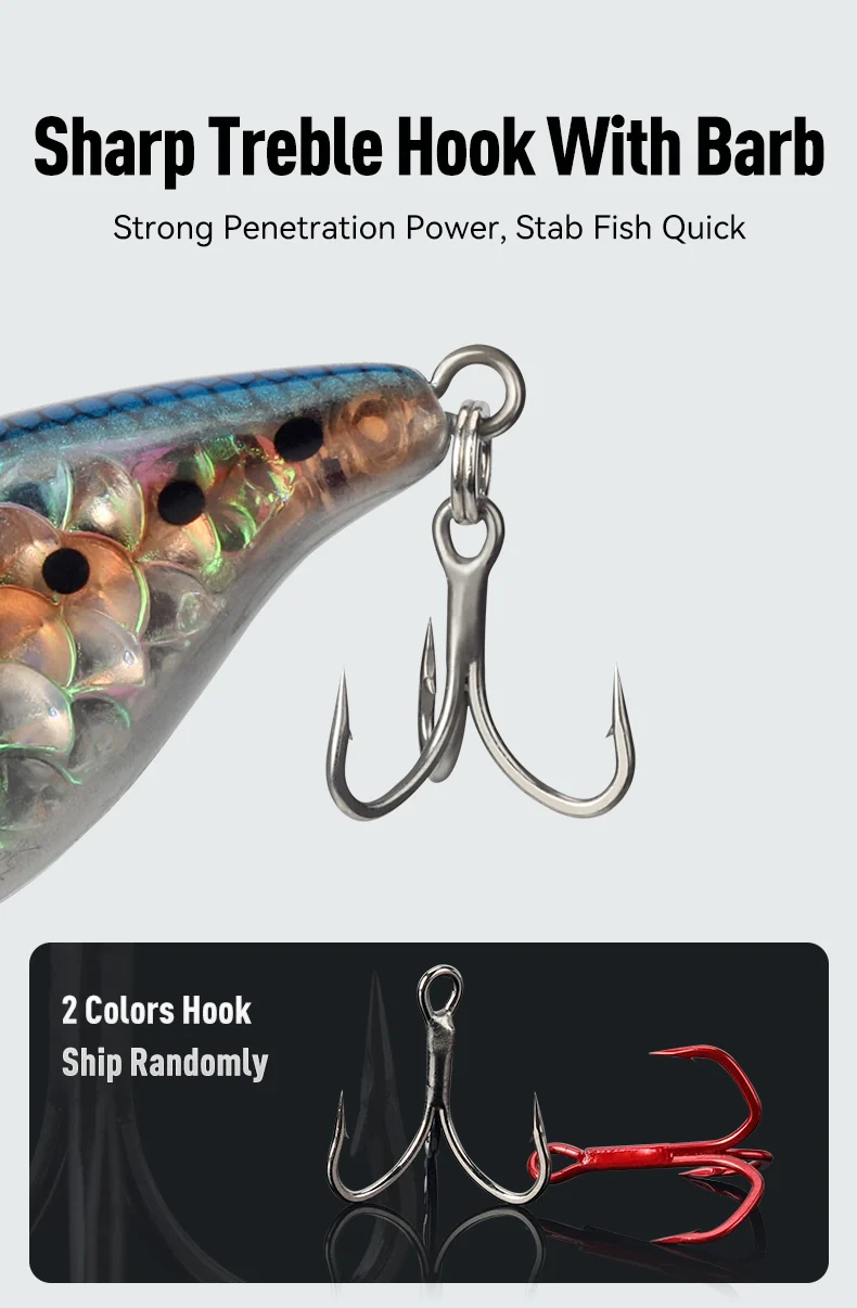 Kingdom Floating Crankbaits Minnow 6 g 6,5 g 10,5 g Geräusch künstliche harte Köder 3 Arten Lippenbarsch Hecht Forelle Süßwasser-Angelköder – Detail 10