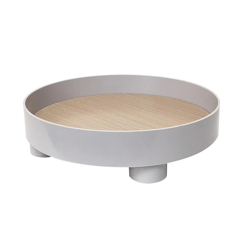 Ins Nordic Wooden Round Storage Tray Tableware White Plates Tray for food fruit Wedding Kitchen Serving Tray Decorative bowl