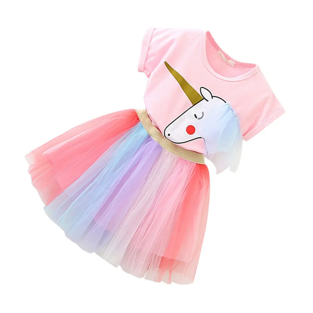 1 conjunto de vestido de tutú con diseño de unicornio y arcoíris para niñas, ideal para fiestas de cumpleaños, disfraces de cosplay, carnavales, actuaciones en el escenario y como falda cómoda.