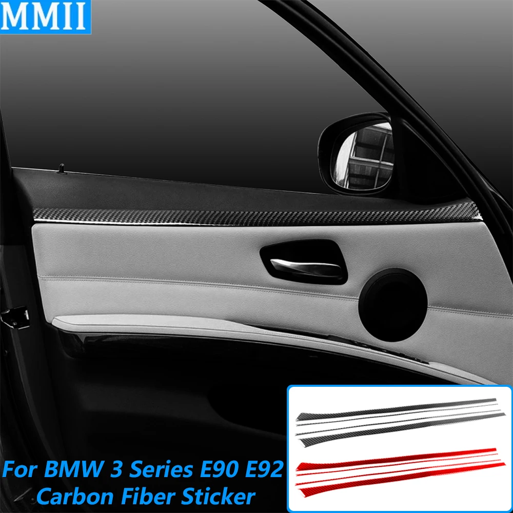 

For BMW 3 Series E90 E92 M3 2005-2012 Front Inner Door Panel Decorative Strips Carbon Fiber Car Accessories Decoration Sticker