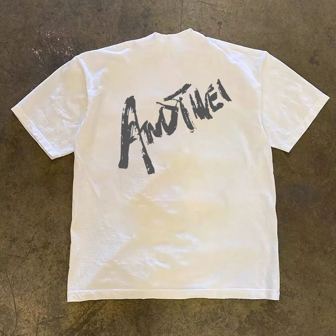 Loose Fit American Retro Cotton T-Shirt Unisex Short Sleeve Breathable Comfortable Pure Cotton Double Thread Xiaocheng Story ...
