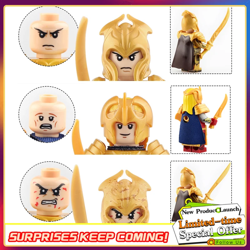 

20pcs Medieval Military Lord Of Elven Guard Army Orcs Dwarves Warriors The Rings Children Mini Assembled Building Block Figures