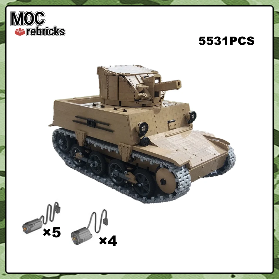 WW II Military SeriesT.13 Tank Destroyer Building Blocks Tracked Armored Vehicle Model Bricks DIY Educational Toys Children Gift