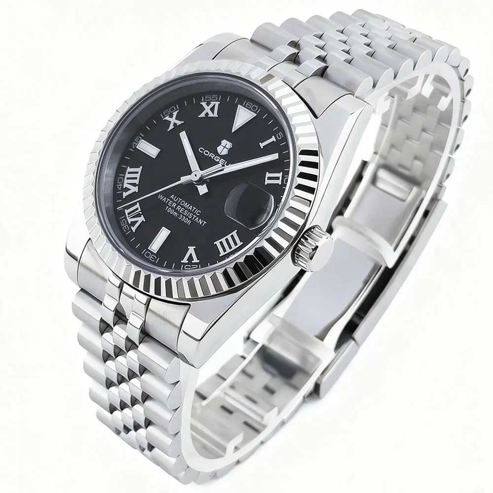 36mm/39mm Corgeut Man Watch Automatic NH35 Mechanical men watches Roman number Sapphire glass steel bracelet  Custom LOGO