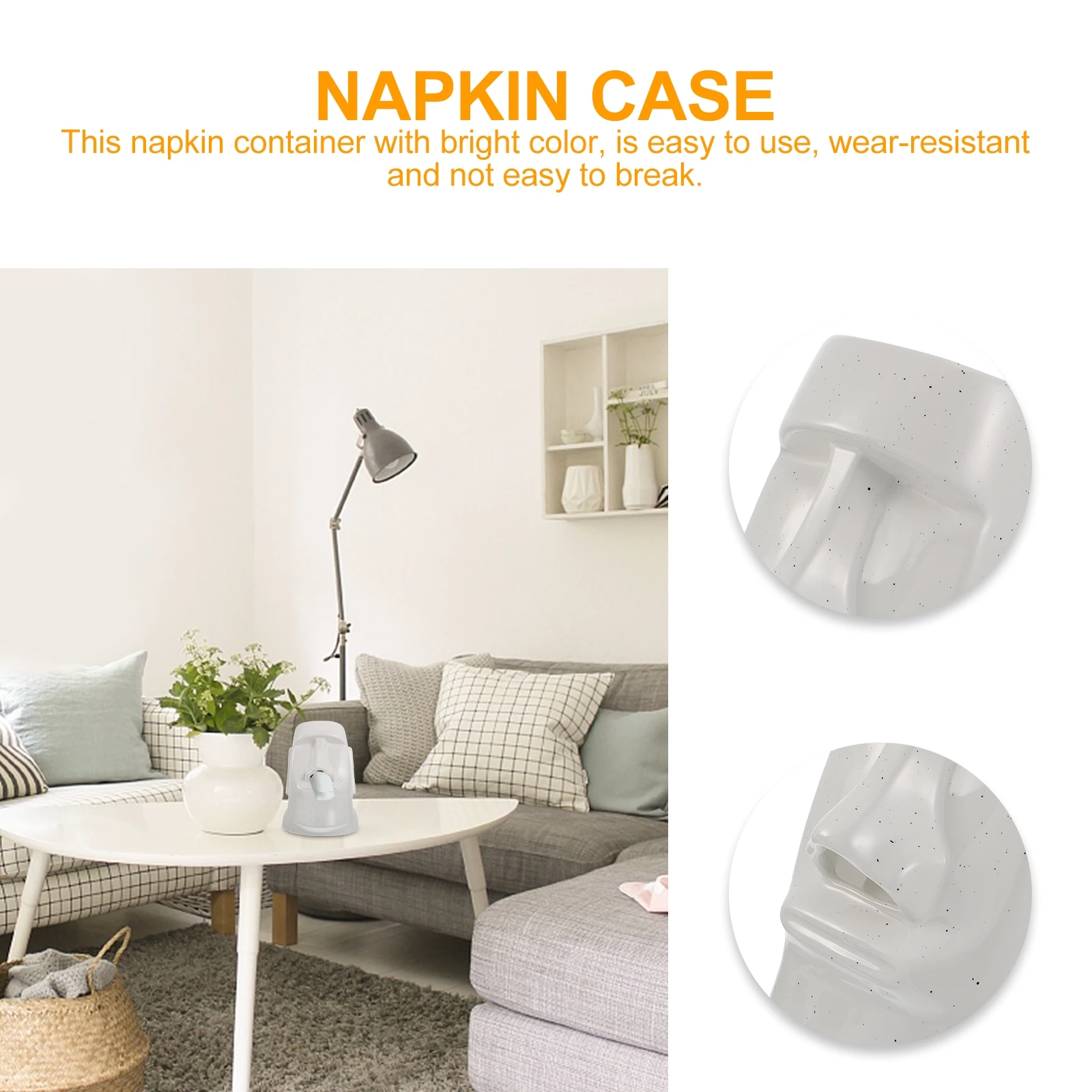 

Moai Stone Statue Tissue Box Ceramic Waterproof Sturdy Novelty Organizer For Living Room Bedroom Bathroom Desktop Paper Storage