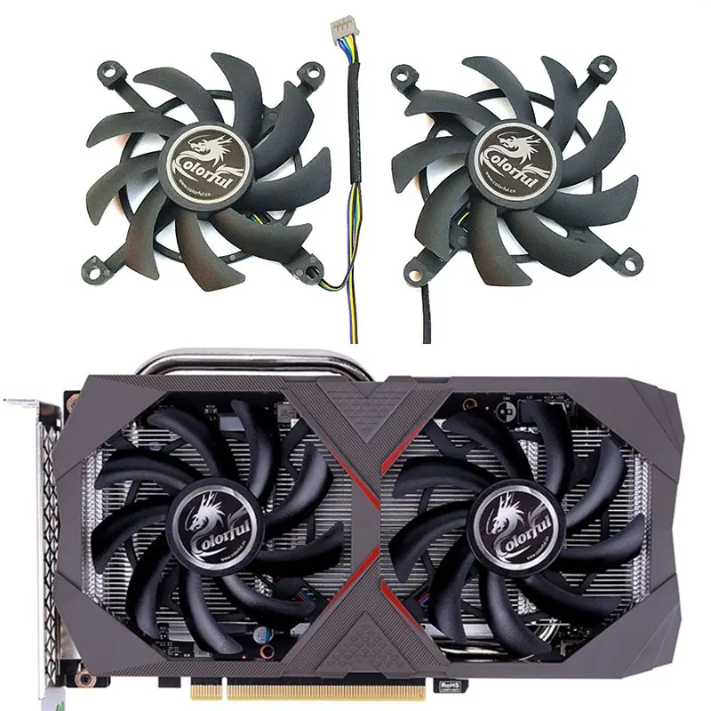 Nouveau 1LOT 85MM 4PIN RTX 2060 2060S ventilateur GPU, pour coloré GeForce GTX 1660TI 1660S 1650S 1650 ventilateur de refroidissement de carte graphique