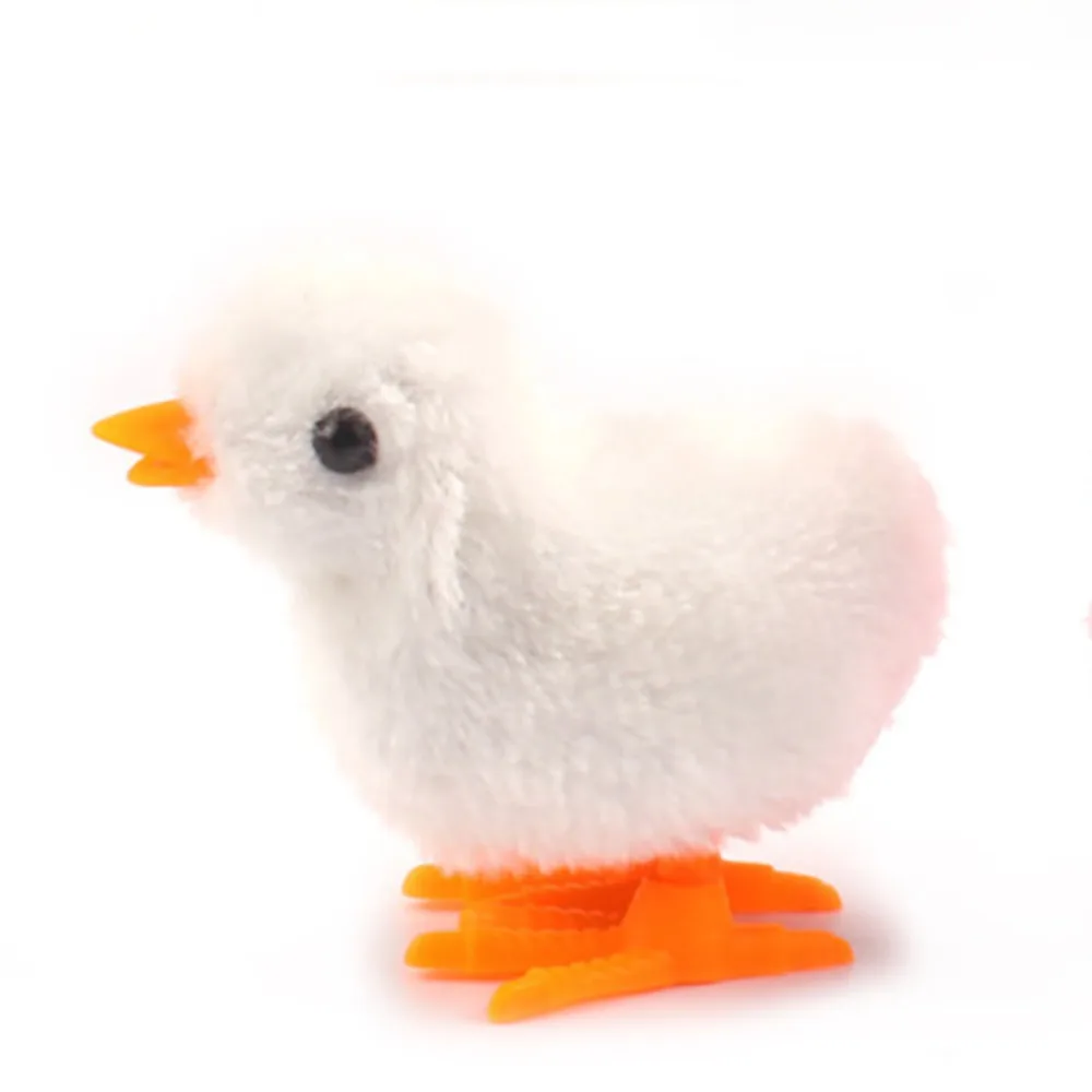 Cute Plastic Easter Running Chick Yellow Blue White Pink Jumping Wind Up Chick Cockwork