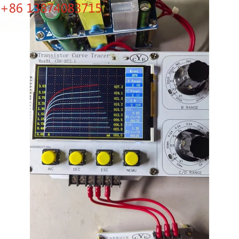 Upgraded Version 110V-220V Transistor Curve Tracer 5A Transistor Characteristic Curve Tester Support Field Transistor Testing