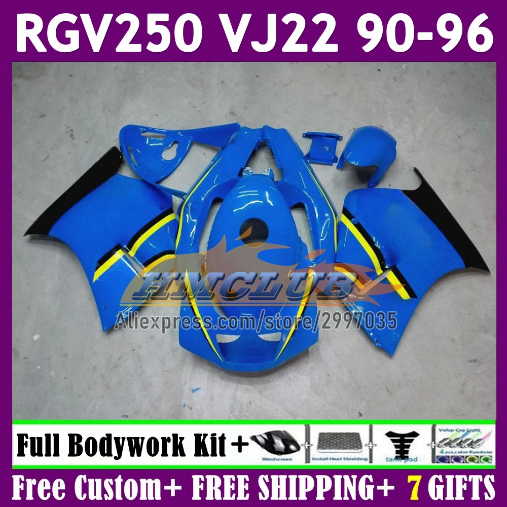 VJ22 For SUZUKI SAPC RGV250 59No.26 RIZLA blue RGV-250 1990 1991 1992 1993 1994 1995 1996 RGV 250 90 91 92 93 94 95 96 Fairing