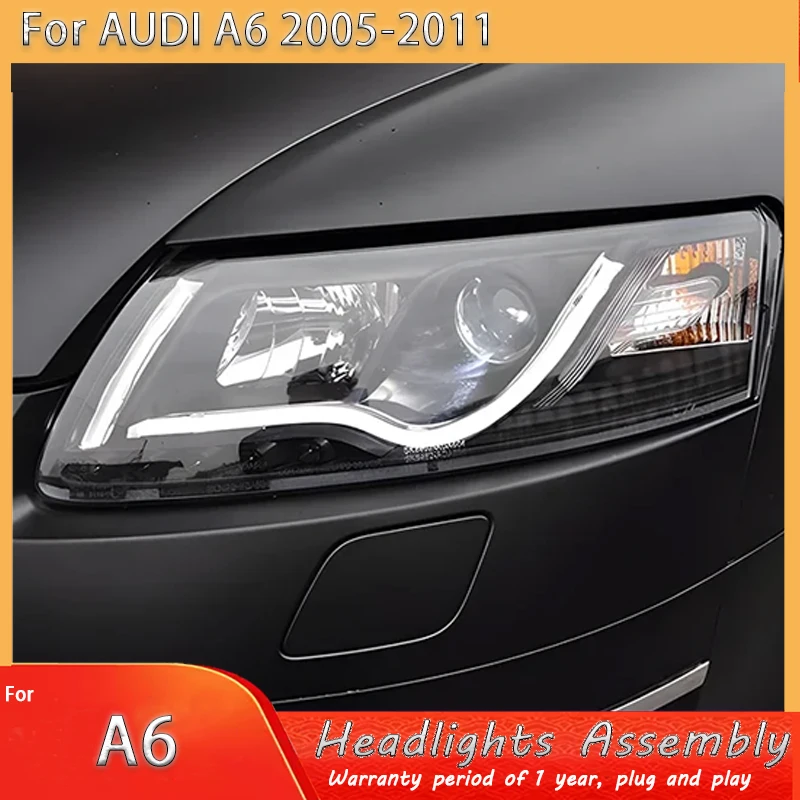 

Автомобильные фары, модифицированные светодиодные фары для AUDI A6 2005 2006 2007 2008-2012, светодиодные дневные ходовые огни, головной свет для Audi A6L