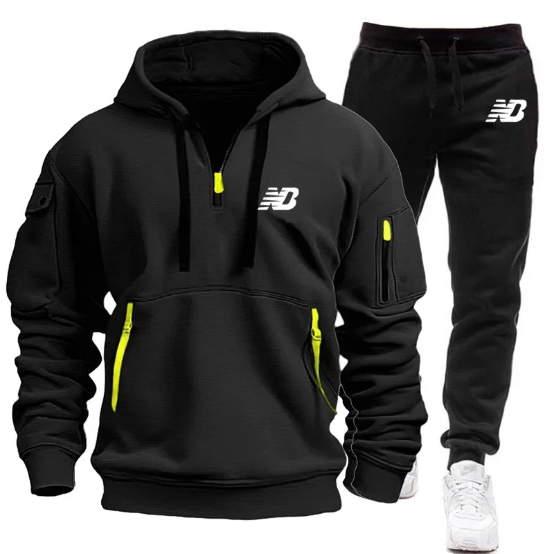 2024 Men Tracksuit Hoodie Set, Men\'s Brand Sweater, Warm Sportswear, Sports Iuxury, High quality Print, Autumn/Winter, 2 pieces