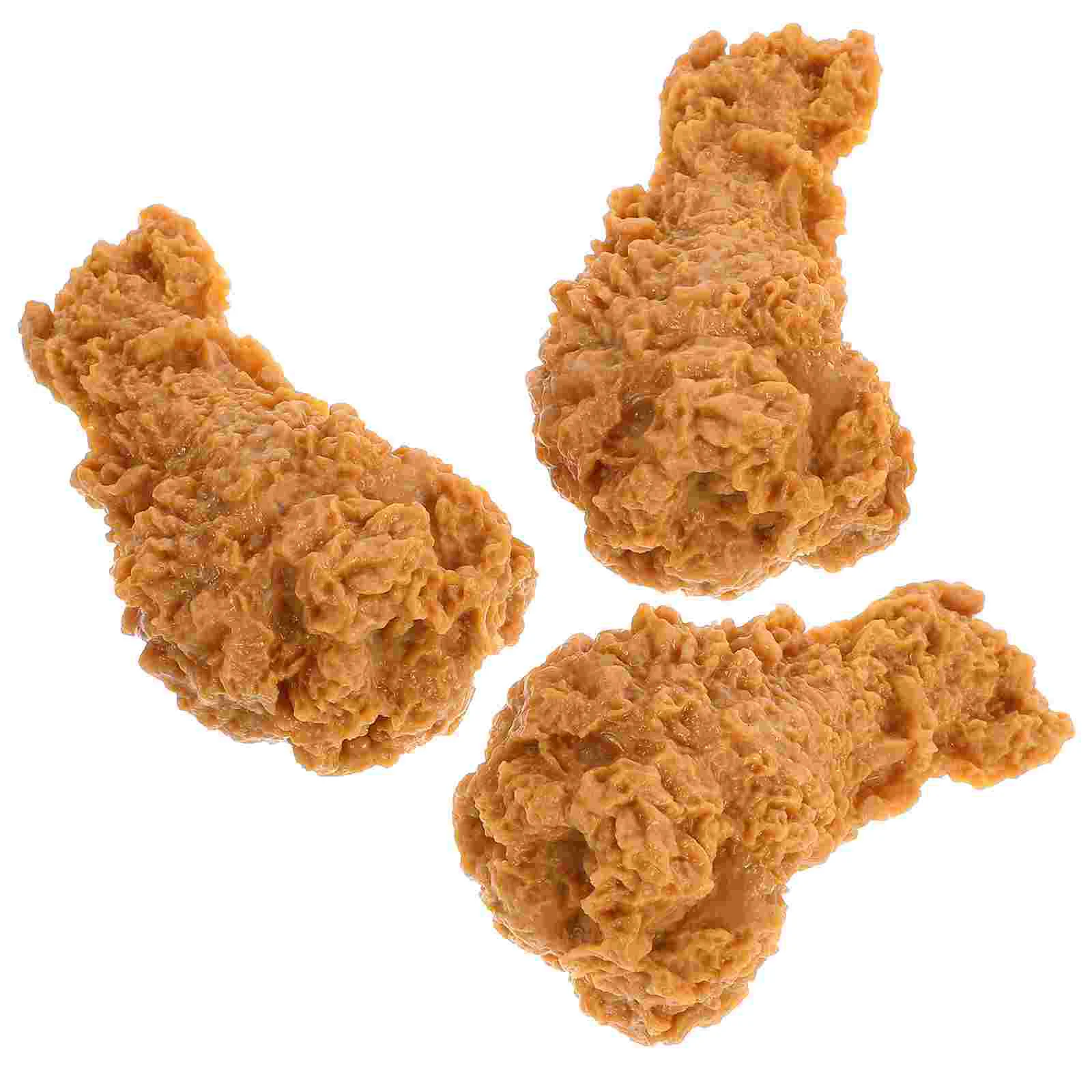 3 Pcs Realistic Simulated Food Chicken Thighs Lifelike Legs Artificial Model Fried Fake PVC Imitated Drumstick Decor Props Safe