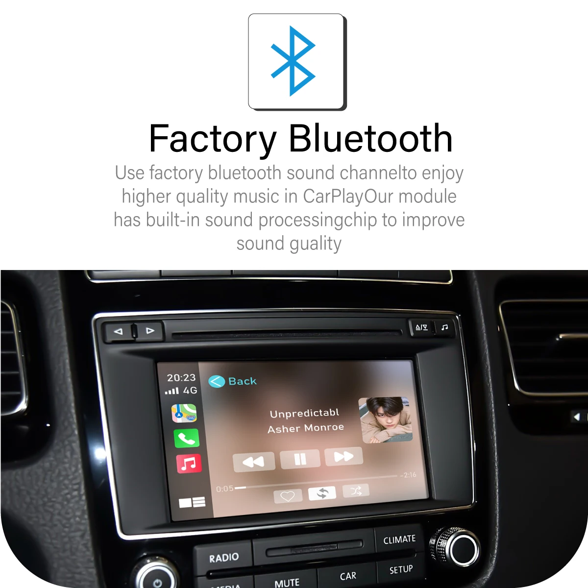 Wireless CarPlay Android Auto Kit Mirror Link For VW Volkswagen Touareg RNS850 2010-2018 AirPlay