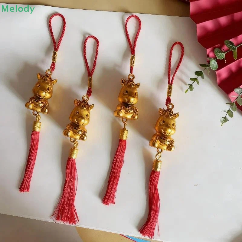 6 قطعة السنة الصينية الجديدة فانوس قلادة محظوظ الديكور 2026 سنة الحصان الجدار الشنق سيارة زخرفة هووسورمينغ الهدايا
