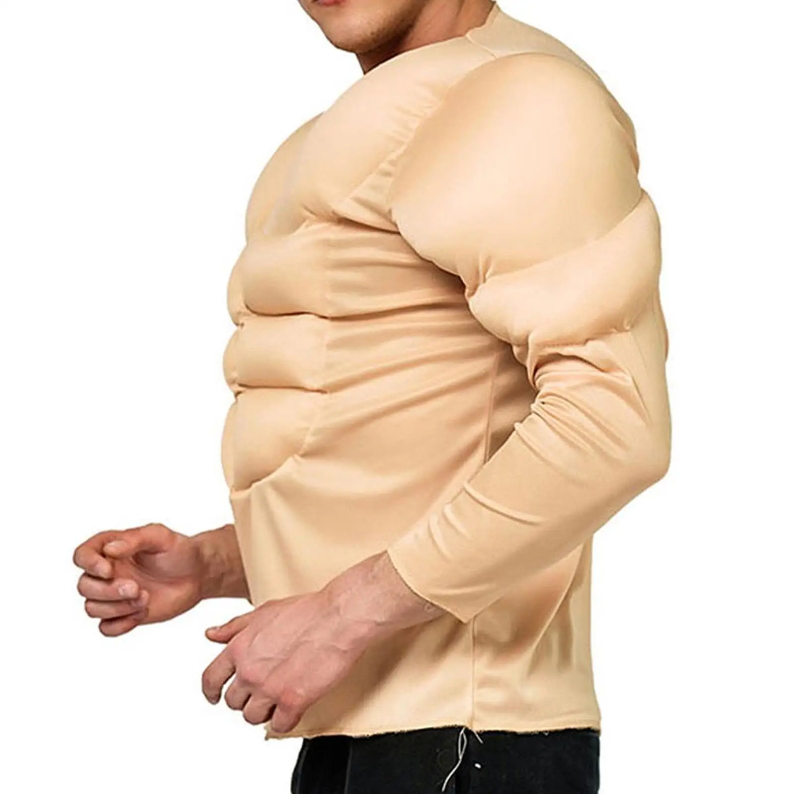 

Men Muscle Shirt Costume Simulation Funny 3D Muscle Padding for Cosplay Carnival