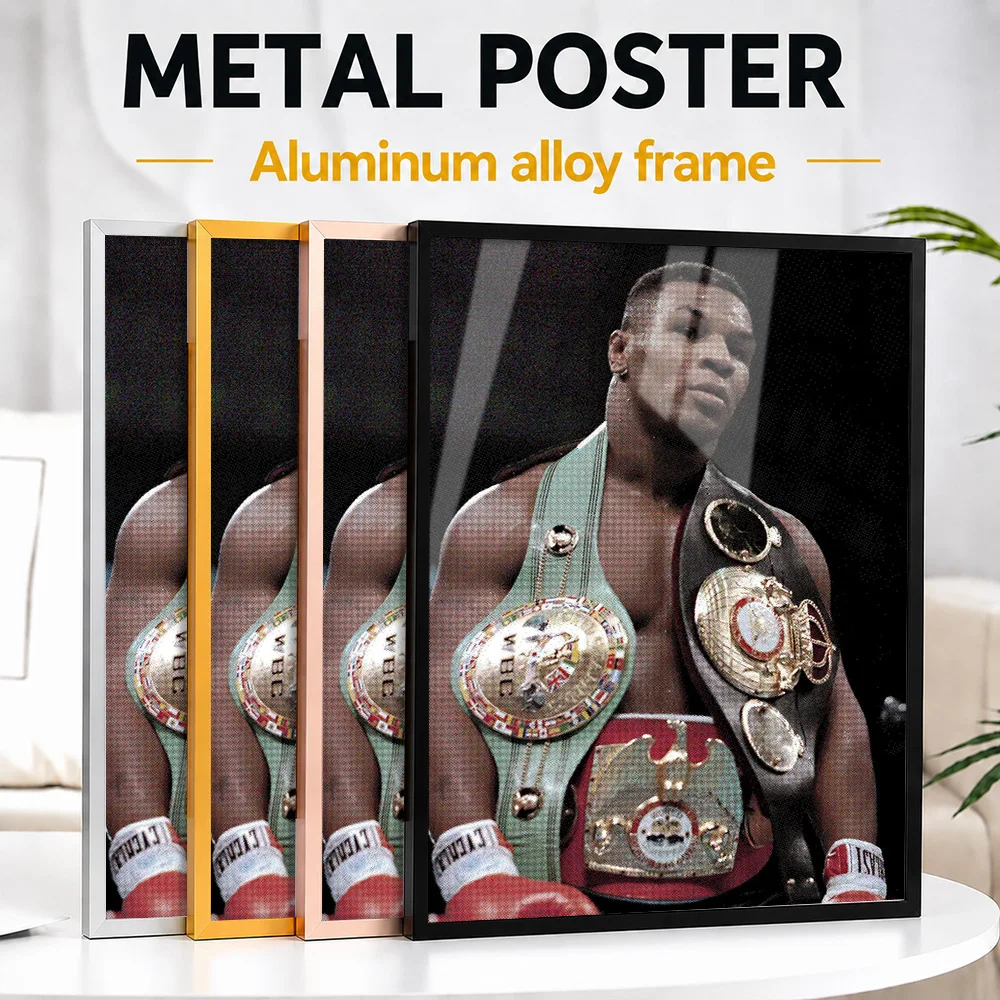 Mike Tyson Boxing Champion Metal Poster With Aluminum Alloy Frame Personalized Photo Powerful Ring Style Wall Art For Home Gym