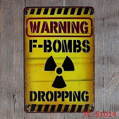 Металлическая жестяная фотография с надписью F Bomb прямая работа мужская пещера домашний Декор настенный постер