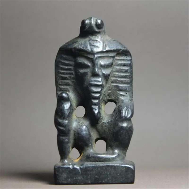 Hongshan culture archaize black iron meteorite Pharaoh sun god statue